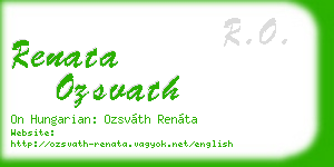 renata ozsvath business card