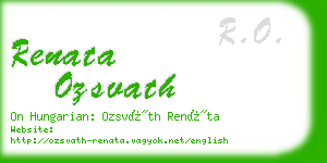 renata ozsvath business card